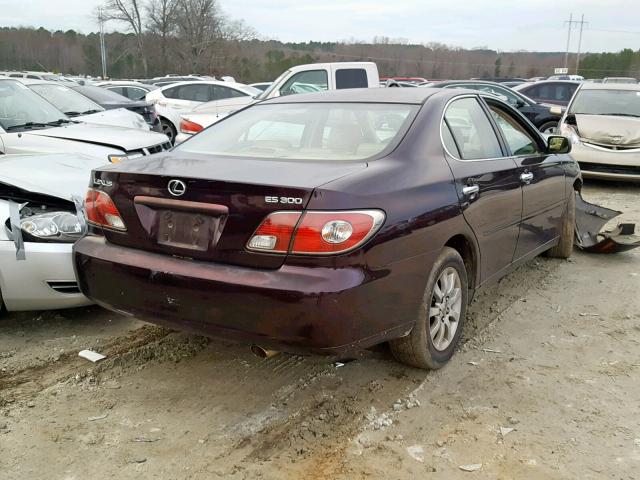 JTHBF30G120058075 - 2002 LEXUS ES 300 BURGUNDY photo 4