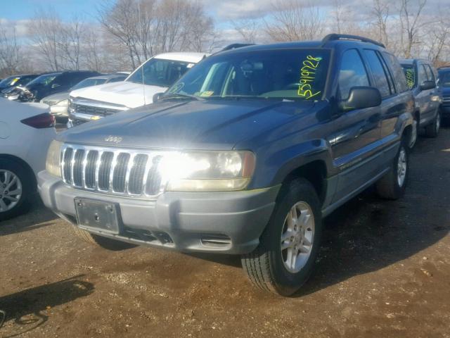 1J4GW48S52C206789 - 2002 JEEP GRAND CHER BLUE photo 2