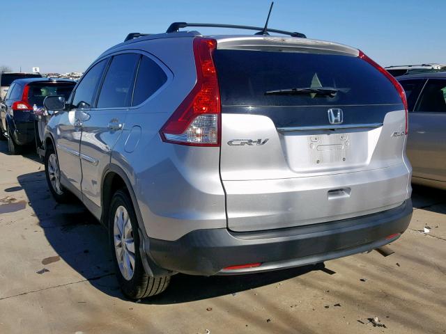 2HKRM4H71DH644328 - 2013 HONDA CR-V EXL SILVER photo 3