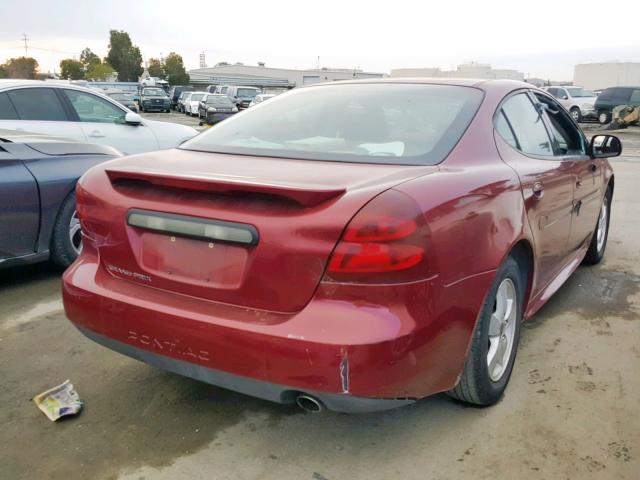 2G2WP552861117128 - 2006 PONTIAC GRAND PRIX BURGUNDY photo 4