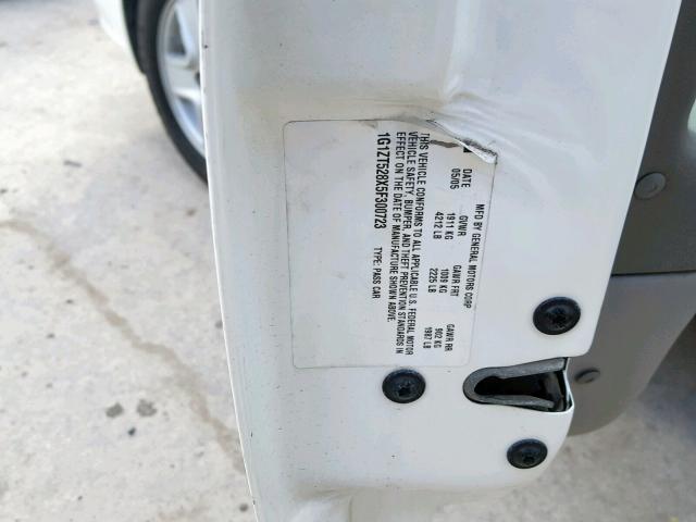 1G1ZT528X5F300723 - 2005 CHEVROLET MALIBU LS Ağ foto 10