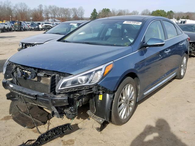 5NPE34AF2FH156107 - 2015 HYUNDAI SONATA SPO BLUE photo 2