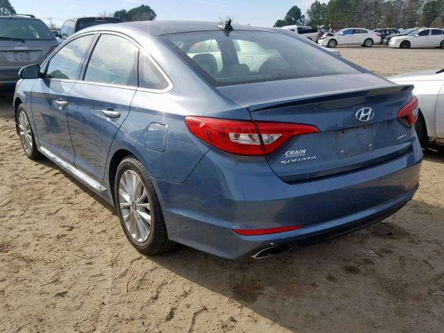 5NPE34AF2FH156107 - 2015 HYUNDAI SONATA SPO BLUE photo 3