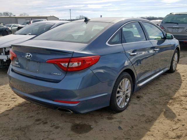 5NPE34AF2FH156107 - 2015 HYUNDAI SONATA SPO BLUE photo 4