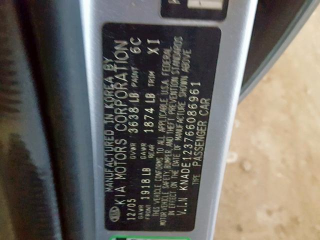 KNADE123766086961 - 2006 KIA RIO SILVER photo 10