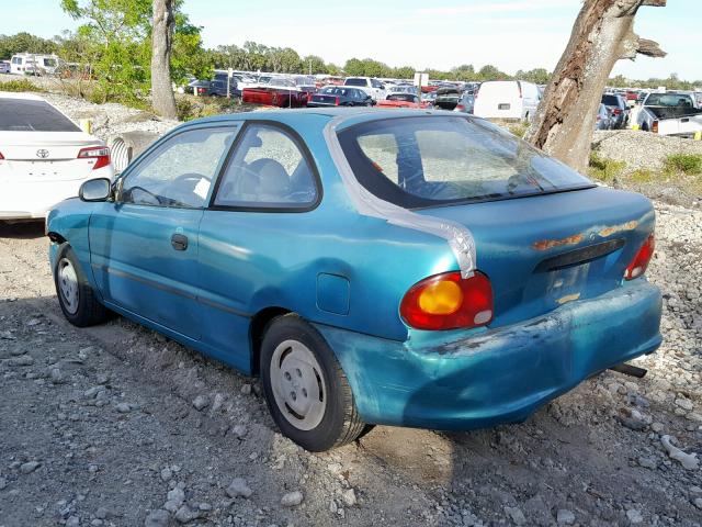 KMHVD14N7SU054182 - 1995 HYUNDAI ACCENT BAS GREEN photo 3