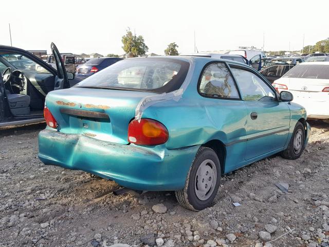 KMHVD14N7SU054182 - 1995 HYUNDAI ACCENT BAS GREEN photo 4