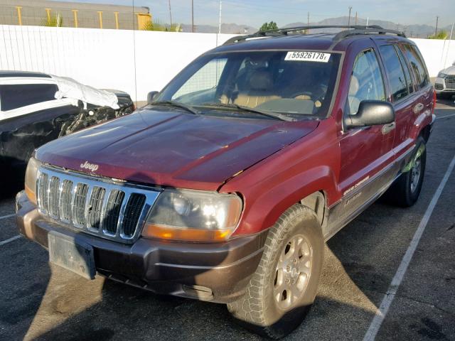 1J4G258S7XC625204 - 1999 JEEP GRAND CHER BURGUNDY photo 2