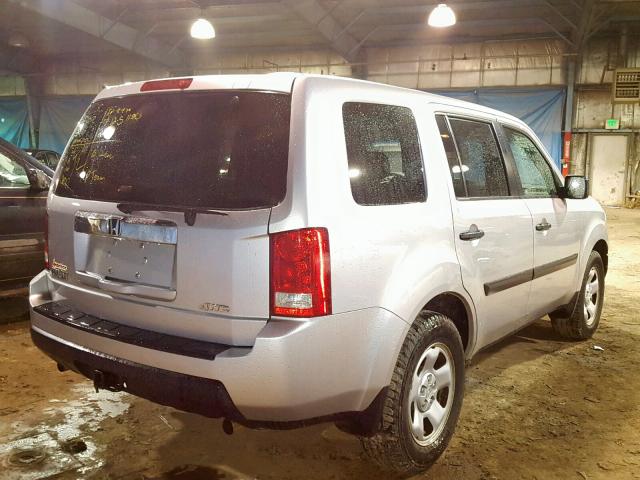 5FNYF4H20AB008181 - 2010 HONDA PILOT LX SILVER photo 4