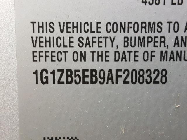 1G1ZB5EB9AF208328 - 2010 CHEVROLET MALIBU LS 银色 照片 10