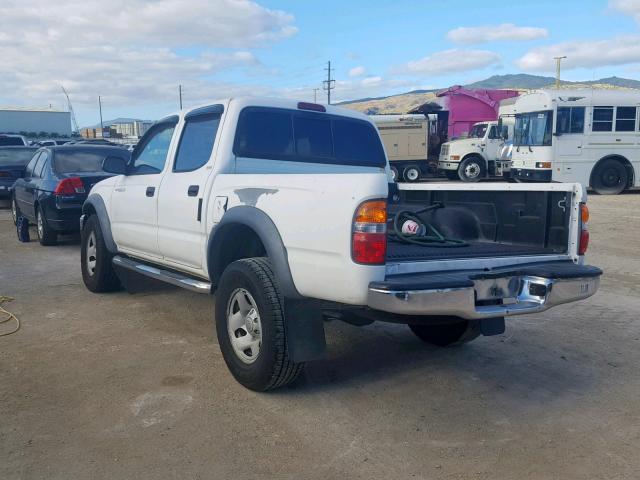 5TEGM92N44Z401783 - 2004 TOYOTA TACOMA DOU WHITE photo 3