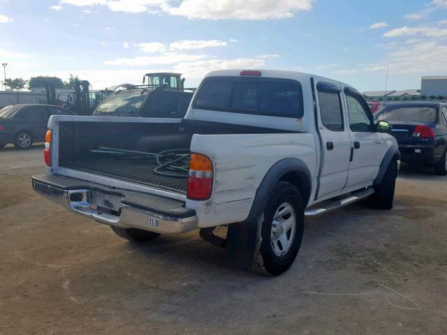 5TEGM92N44Z401783 - 2004 TOYOTA TACOMA DOU WHITE photo 4