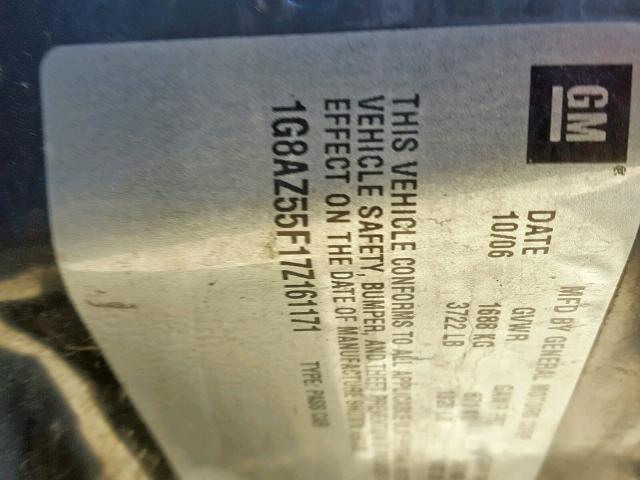 1G8AZ55F17Z161171 - 2007 SATURN ION LEVEL GOLD photo 10