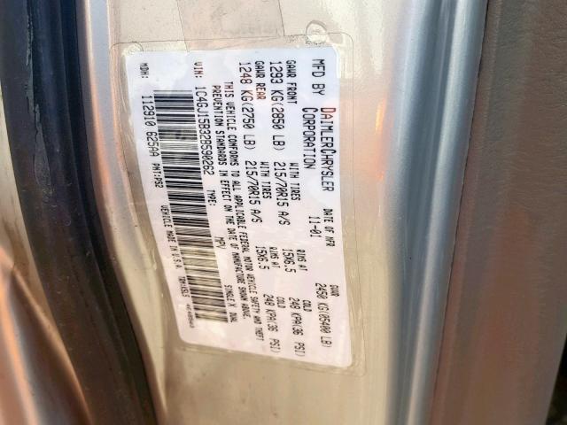 1C4GJ15B32B590262 - 2002 CHRYSLER VOYAGER EC SILVER photo 10