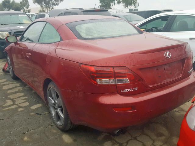 JTHFE2C22A2504297 - 2010 LEXUS IS 350 RED photo 3