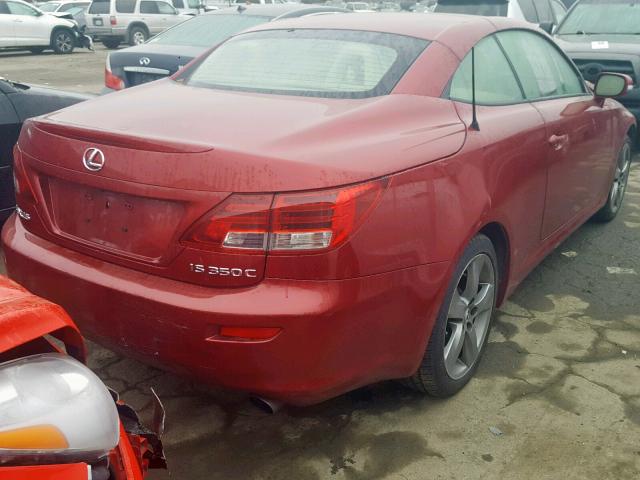 JTHFE2C22A2504297 - 2010 LEXUS IS 350 RED photo 4