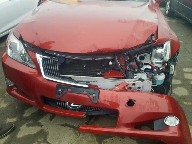 JTHFE2C22A2504297 - 2010 LEXUS IS 350 RED photo 9