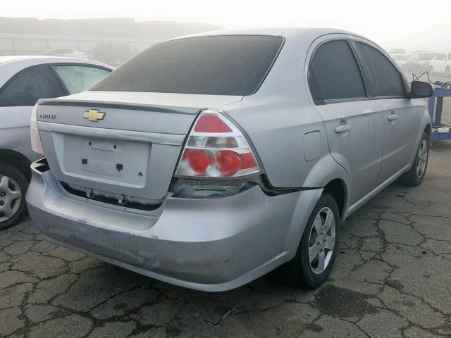 KL1TD5DE1AB112811 - 2010 CHEVROLET AVEO LS SILVER photo 4