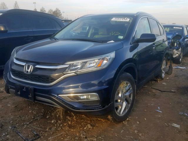 5J6RM4H70FL058647 - 2015 HONDA CR-V EXL BLUE photo 2