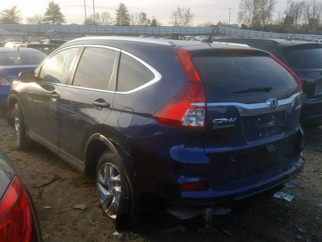 5J6RM4H70FL058647 - 2015 HONDA CR-V EXL BLUE photo 3