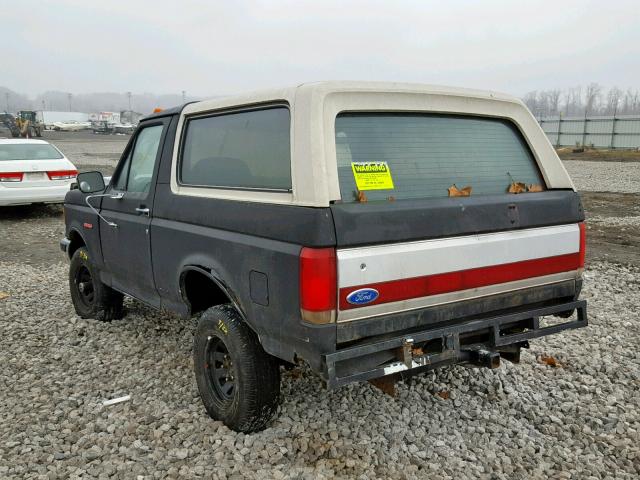 1FMEU15N6MLA27868 - 1991 FORD BRONCO U10 BLACK photo 3