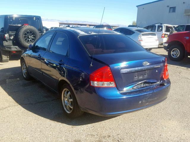 KNAFE122985550339 - 2008 KIA SPECTRA EX BLUE photo 3