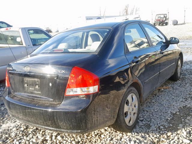 KNAFE121585529740 - 2008 KIA SPECTRA EX BLACK photo 4