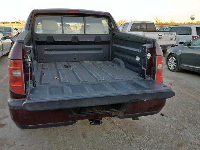 5FPYK16219B105230 - 2009 HONDA RIDGELINE PURPLE photo 6