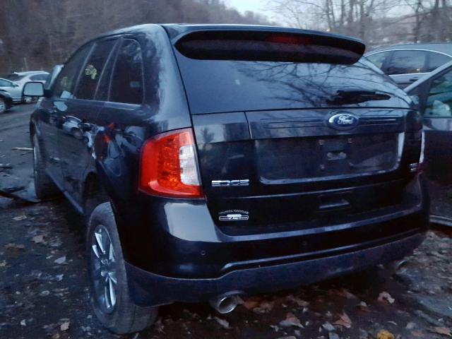 2FMDK4JC7EBA74366 - 2014 FORD EDGE SEL BLACK photo 3