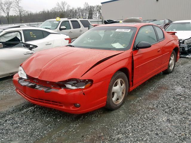 2G1WX12K339220150 - 2003 CHEVROLET MONTE CARL RED photo 2