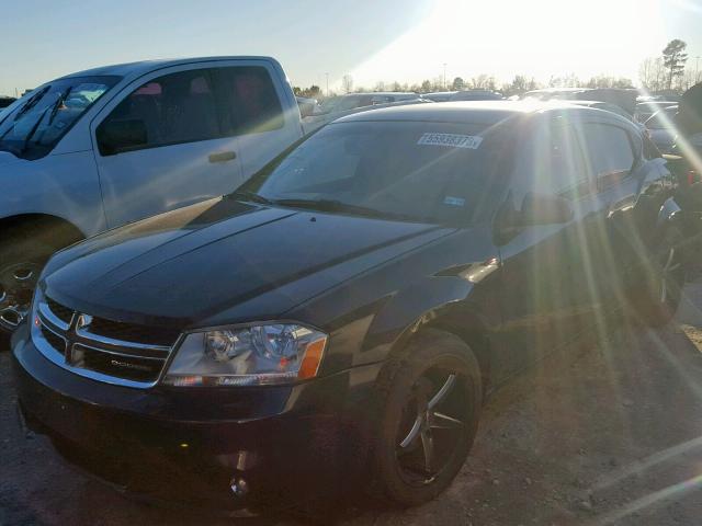 1B3BD4FB7BN530888 - 2011 DODGE AVENGER EX BLACK photo 2