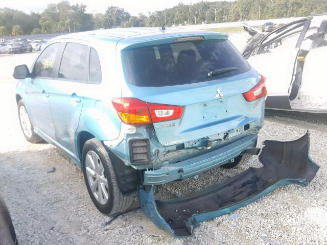 JA4AP4AU3CZ000125 - 2012 MITSUBISHI OUTLANDER BLUE photo 3