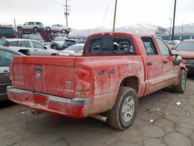 1D7HW48N95S167466 - 2005 DODGE DAKOTA QUA RED photo 4