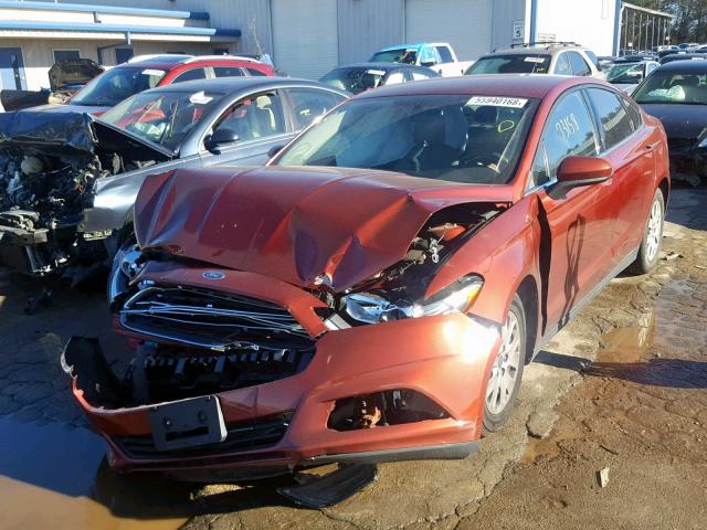 3FA6P0G76ER385358 - 2014 FORD FUSION S RED photo 2