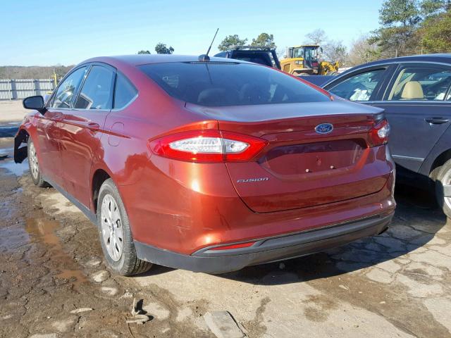 3FA6P0G76ER385358 - 2014 FORD FUSION S RED photo 3