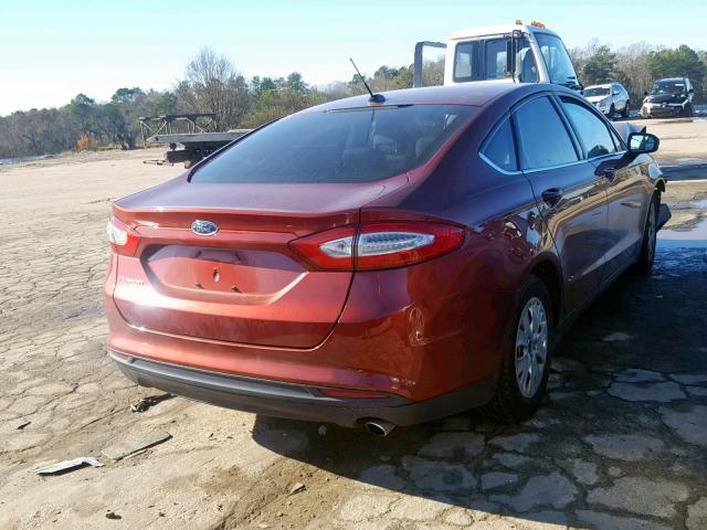 3FA6P0G76ER385358 - 2014 FORD FUSION S RED photo 4