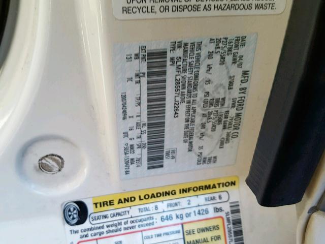 5LMFL28557LJ22643 - 2007 LINCOLN NAVIGATOR Ақ фото 10