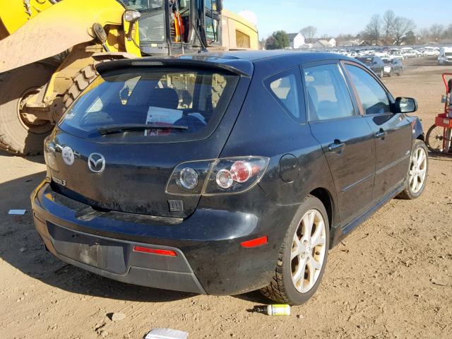 JM1BK344781110843 - 2008 MAZDA 3 HATCHBAC BLACK photo 4