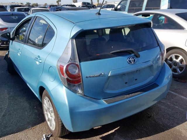 JTDKDTB38E1072314 - 2014 TOYOTA PRIUS C BLUE photo 3