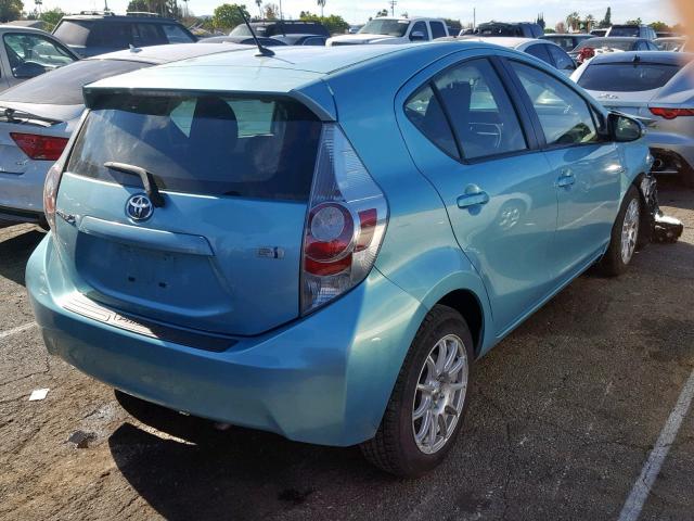 JTDKDTB38E1072314 - 2014 TOYOTA PRIUS C BLUE photo 4