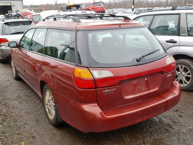 4S3BH625746305737 - 2004 SUBARU LEGACY L S BURGUNDY photo 3