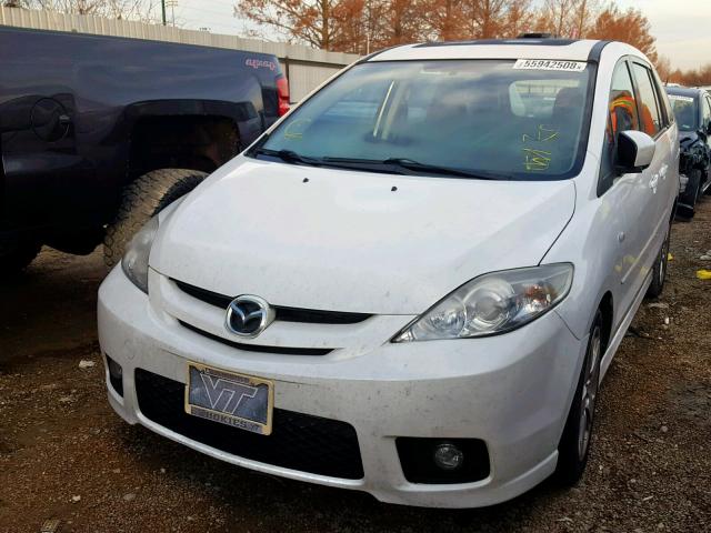 JM1CR29L670151589 - 2007 MAZDA 5 WHITE photo 2