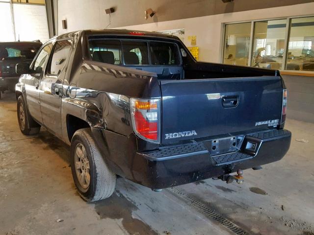 2HJYK165X6H570349 - 2006 HONDA RIDGELINE BLACK photo 3