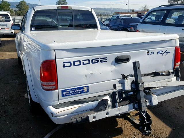 1B7GL22Z6YS617934 - 2000 DODGE DAKOTA WHITE photo 3