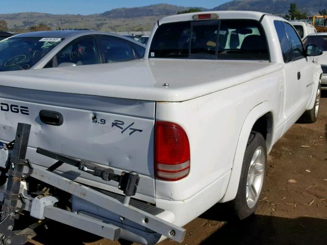 1B7GL22Z6YS617934 - 2000 DODGE DAKOTA WHITE photo 4