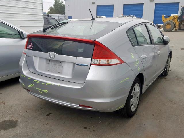 JHMZE2H56AS033139 - 2010 HONDA INSIGHT LX SILVER photo 4