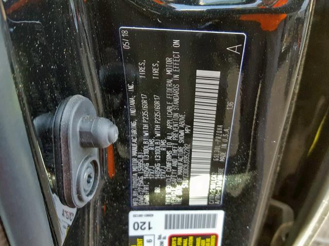 5TDYZ3DC9JS952282 - 2018 TOYOTA SIENNA XLE BLACK photo 10