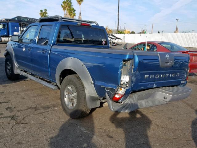 1N6ED29X62C390574 - 2002 NISSAN FRONTIER C BLUE photo 3