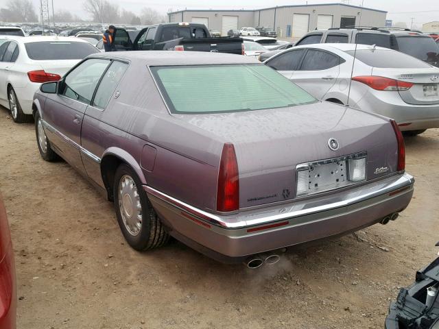 1G6EL12Y8PU614726 - 1993 CADILLAC ELDORADO S PURPLE photo 3