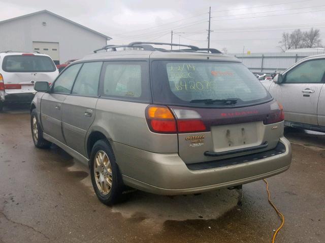 4S3BH895437642070 - 2003 SUBARU LEGACY OUT TAN photo 3